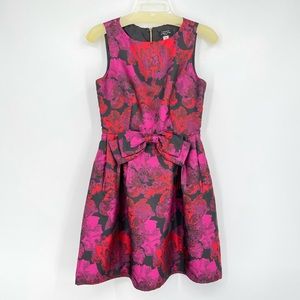 Tahari ASL Jacquard Cocktail Dress with Bow Size 4P